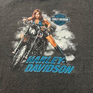 Harley-Davidson Daytona Beach Biker Girl T-Shirt Gray 3XL